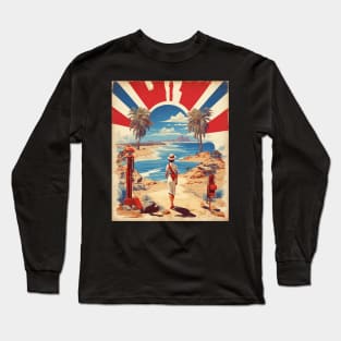 Australia Beach Vintage Travel Poster Tourism Art Long Sleeve T-Shirt